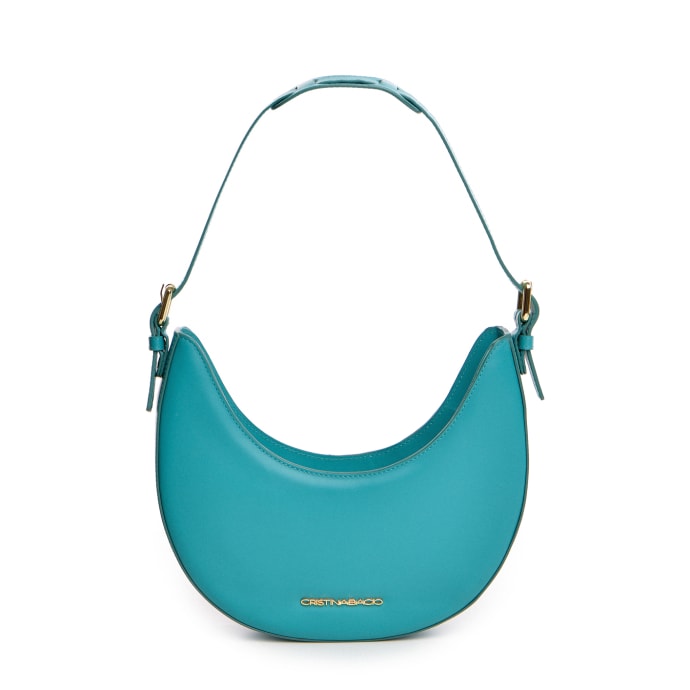 Turquoise Croissant Bag: Italian Leather