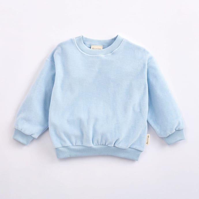 Blue Baby Blue Organic Cotton Velour Sweatshirt