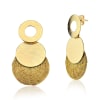 Golden Grass Hoops and Spheres Earrings