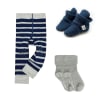Newborn Stay-on Bootie Bundle - Booties + Leggings + Stay-on Socks - Navy