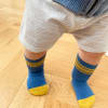 OUTLET - Non-Slip Stay-on Baby & Toddler Organic Quarter Crew Sporty Socks - 3 Pack - Blues
