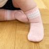 OUTLET - Non-Slip Stay-on Baby & Toddler Organic Quarter Crew Sporty Socks - 5 Pack - Pinks