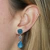 Eris Post Earrings – Blue Chalcedony And Blue Topaz
