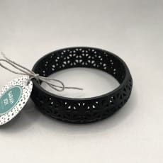 Black Lace Bangle: Contemporary design 3D printed in lightweight resin. More colours available.