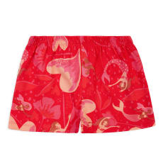Punainen Twirly Shorts - Coral Kisses, Mermaid Wishes: Organic Cotton Twirl Short