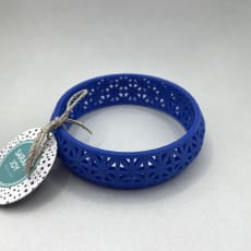 Royal Blue Lace Bangle: Lightweight chunky bangle. Available in 3 sizes with a range of vibrant colour options.