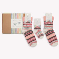 Mini Me Matching Sock Gift Set in Pink Nordic - The Perfect Gift