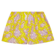 Keltainen Twirly Shorts - Lilac Flowers, Unicorn Powers: Organic Cotton Twirl Short