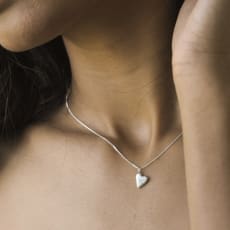 Hopea Sterling Silver Handformed Heart Pendant Necklace: Made with recycled 925 Sterling Silver