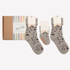 Mini Me Matching Adult and Child Family Socks Gift Set in Stars ⭐️ - The Perfect Gift for Birthdays or Christmas