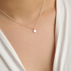Hopea Sterling Silver Dot Necklace: Made by hand for a dainty organic finish, no two will ever be exactly the same.