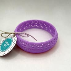Lilac Lace Bangle: Lightweight chunky bangle. Available in 3 sizes with a range of vibrant colour options.