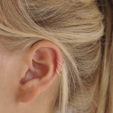 Kulta 18ct Gold Small Cartilage Helix Earring Hoops: Sold in pairs - Made with recycled 18ct Gold