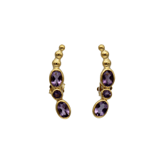 Cuone Post Earrings – Amethyst: Pretty and modern ear cuffs.