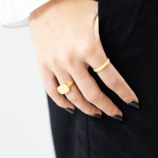 Gold Mesopotamia Signet Ring: Wonderful Satin Finish Signet Ring