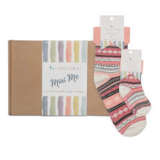 Mini Me Matching Sock Gift Set in Pink Nordic - The Perfect Gift