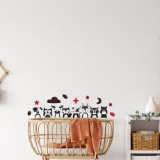 Monivärinen Woodland Animal Sensory Wall Sticker Set: Baby Sensory Removable Wall Art