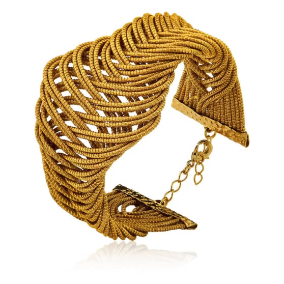 Golden Grass Lines Bracelet