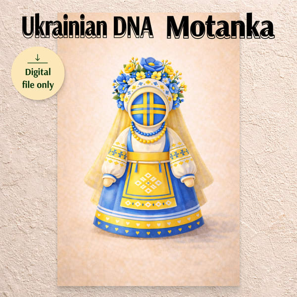 Лялька-мотанка «Україна». Цифрова ілюстрація (PNG) / Ukrainian Motanka Doll. Digital Art