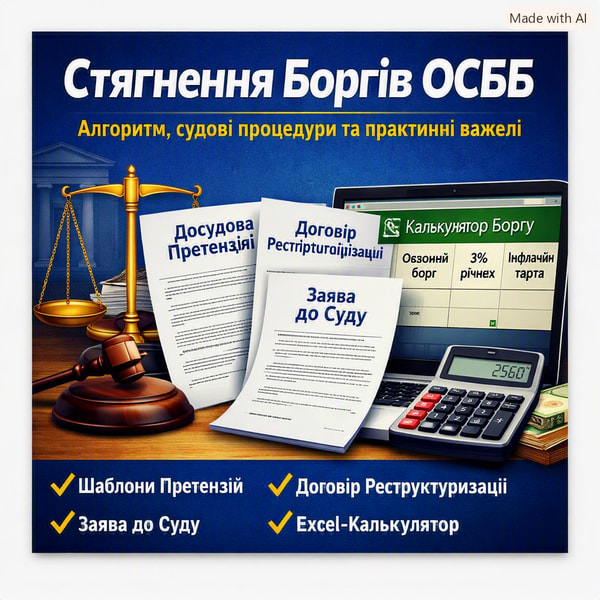 Стягнення боргів ОСББ: Алгоритм, судові процедури та практичні важелі