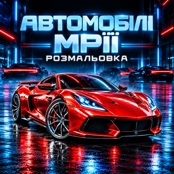 Автомобілі мрії — розмальовка.PDF для друку