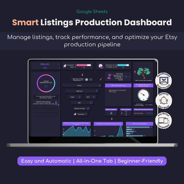 Etsy Shop Dashboard (EN) | Інструмент автоматизації для виробників цифрових товарів на ETSY