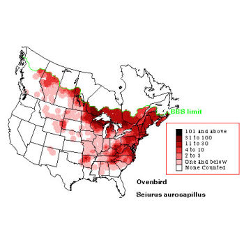 Ovenbird distribution map