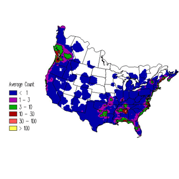 Horned Grebe winter distribution map