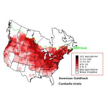 American Goldfinch distribution map