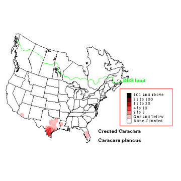 Northern Caracara distribution map