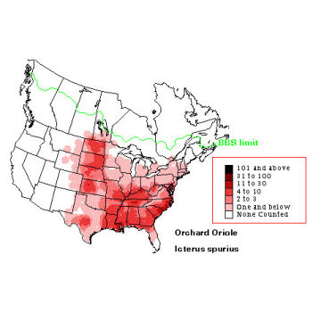 Orchard Oriole distribution map