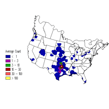 Franklin's Gull winter distribution map
