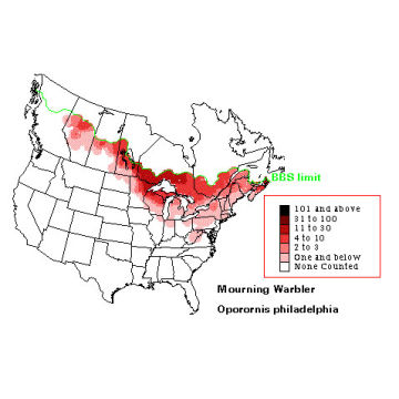 Mourning Warbler distribution map