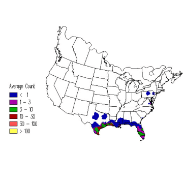 Mottled Duck winter distribution map