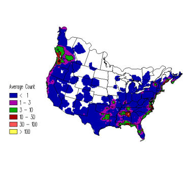 Horned Grebe winter distribution map