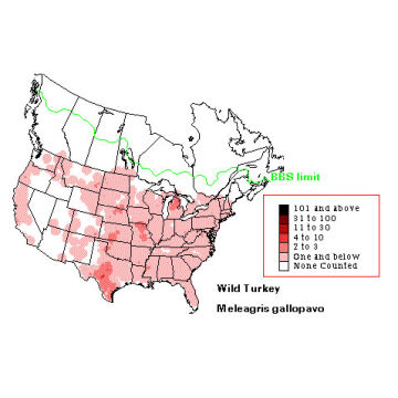 Wild Turkey distribution map