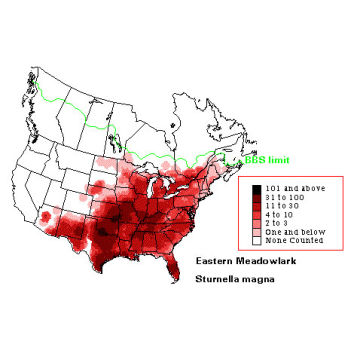 Eastern Meadowlark distribution map