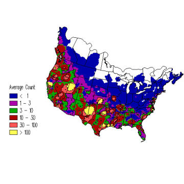 Green-winged Teal winter distribution map