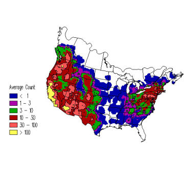 House Finch winter distribution map