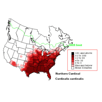 Northern Cardinal distribution map