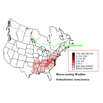 Worm-eating Warbler distribution map