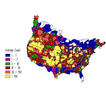 Canada Goose winter distribution map