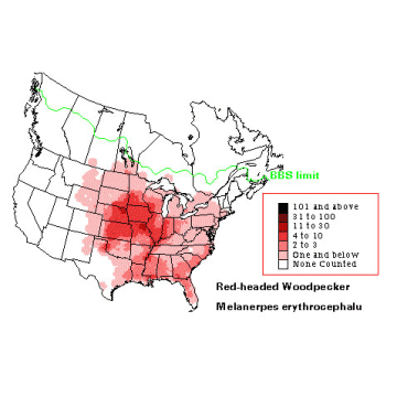 Red-headed Woodpecker distribution map