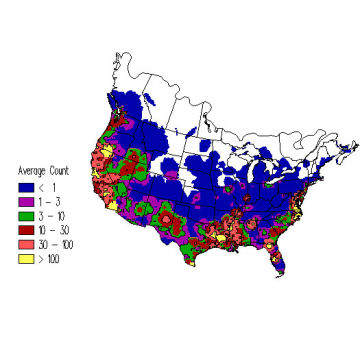 Ruddy Duck winter distribution map