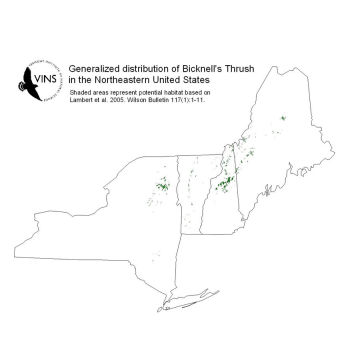 Bicknell's Thrush Distribution Map