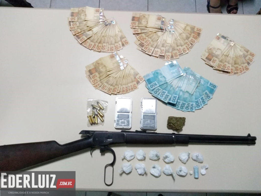 Operação na Rua São Paulo apreende drogas, arma e dinheiro do tráfico