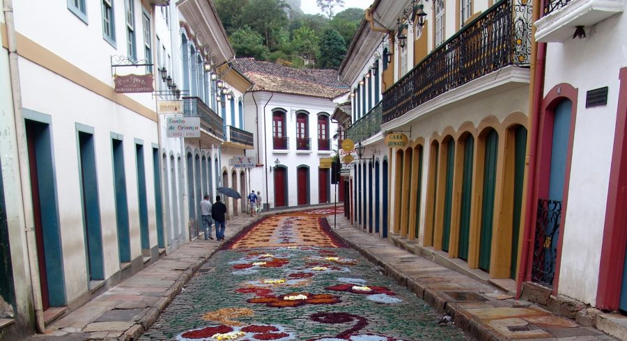 The colonial town of Ouro Preto in Brazil.