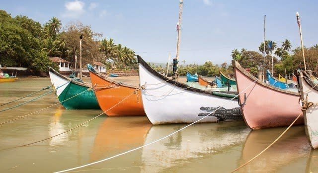 Boote vor der Küste Goas