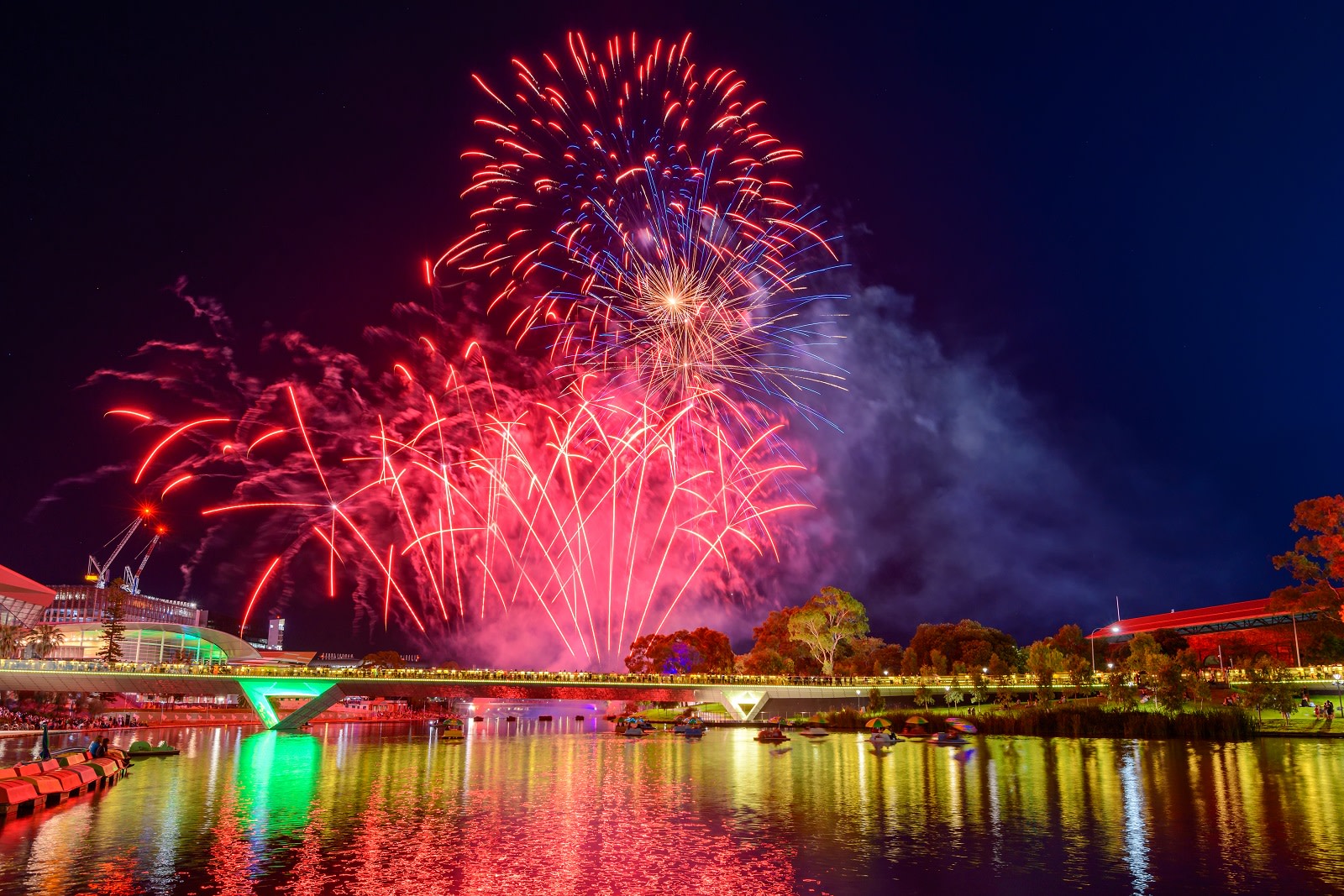 Australia Day fireworks in Elder Park, Adelaide