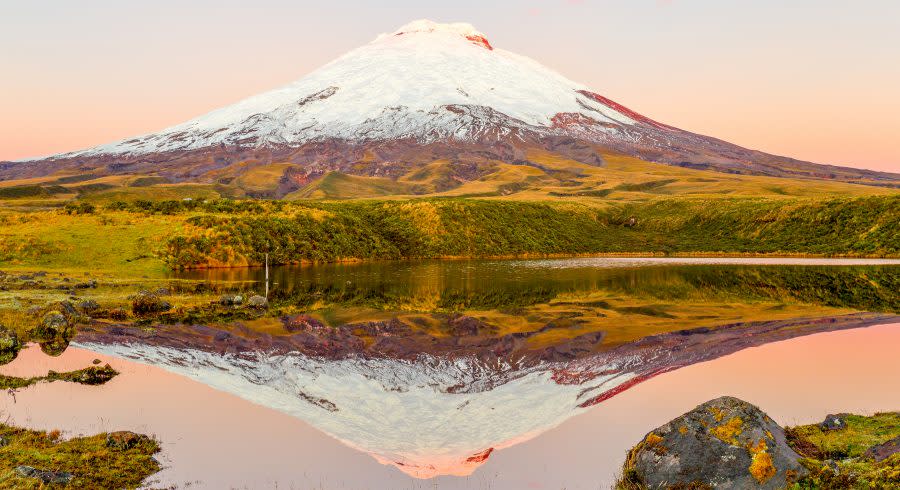 Cotopaxi-Volcano-Reflecting-In-Santo-Domingo-Lake